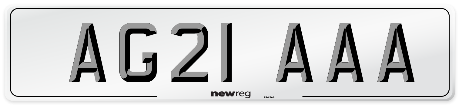 AG21 AAA Number Plate from New Reg